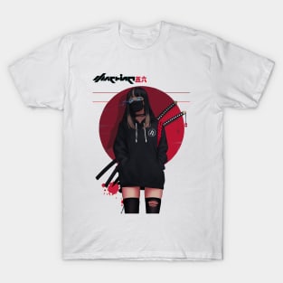 Cool Japanese Girl Samurai T-Shirt